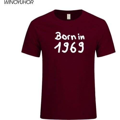 New Summer Mens T Shirt Born In 1969 Printed T-Shirts Cotton Funny 51st Birthday Gift Tops Tee Vintage Graphic Clothing