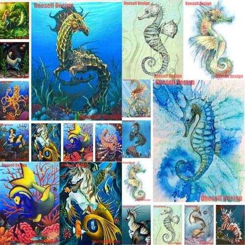 Popuilar Christmas gifts 5d diamond painting full square/round Seahorse picture of rhinestones Seahorse