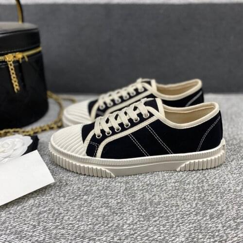 Spring Canvas Shoes Woman Fashion Flat Platform Shoes Comfortable Lace-Up Sneakers Women New Round Toe Casual Ladies Shoes