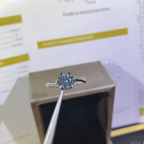 925 sterling silver Moissanite ring Classic style Round Cut Ring Single Row Diamond Engagement Anniversary Ring 1ct 2ct 3ct