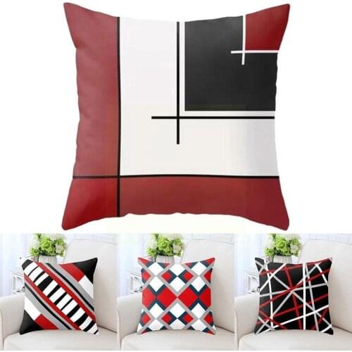 Red Modern Pillowcase Bedroom Living Room Car Sofa Cushion Decorative Home Modern Fashion Car Pillowcases 45*45cm Soft Cove B9Z1