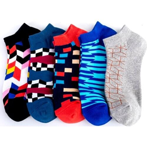 Cool Happy Ankle Cool Fun Striped Socks Street Invisible Summer Boat Low Short Socks Women Men Cotton Funny Casual Socks Male