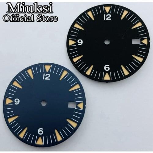 Miuksi 31mm black blue watch dial fit ETA 2836 2824 Miyota 8205 8215 821A Mingzhu DG 2813 3804 movement