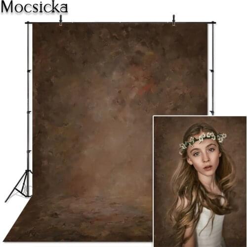 Mocsicka Brown Abstract Photography Backdrops Grungy Oil Painting Texture Photo Background for Portrait Photographic Studio