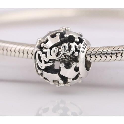 Authentic S925 Bead Queen Charm fit Lady Bracelet Bangle DIY Jewelry