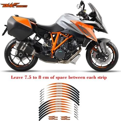 New motorcycle reflective rim 12 stripe sticker waterproof protection tire 17 size decal for KTM DUKE 790 duke790 duke