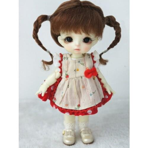 JD551 1/8 1/6 Soft mohair doll wigs 5-6 inch 6-7 inch Long twin pigtails BJD wigs Fashion doll accessories