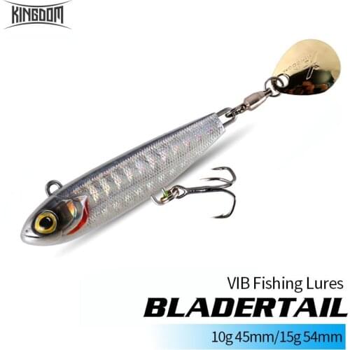 KINGDOM BLADERTAIL VIB Fishing Lures 10g 45mm 15g 54mm Long Casting Hard Bait Sinking Artificial Bait Bass Pike Fishing Tackles
