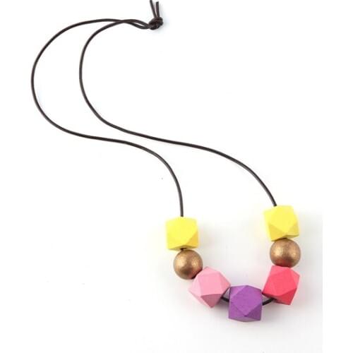 SANSHOOR Original Design Necklaces For DIY Women Color Ethnic Style Vintage Wooden Necklace Women Jewelry Christmas Gifts