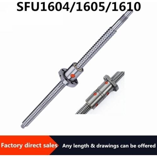 Ballscrew SFU1605/1604/1610-any length 600mm to 1150mm Ballnut Ball Screw with nut double DFU RM1605/1604/1610 End Machined CNC