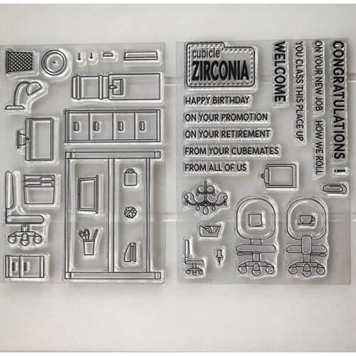 4x6 inch Office Desk Clear Stamps for DIY Scrapbooking Card Crafts Fun Decoration Transparent Stempels Silicone Seal