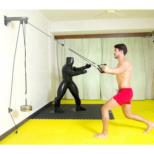 Solid Pulley Cable Machine System- Pull Handle Chest Training Strap Rope Hooks Arms Forearm Strength Trainer Training Gear