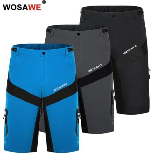 WOSAWE Cycling Shorts Summer Breathable Loose Short MTB Shorts Bike Shorts Men Running Motorcycle Pants Riding Shorts Pants