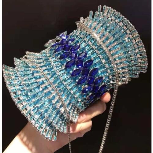 XIYUAN Women Bridal Clutch Bags And Purses Lady Diamond Mini Shoulder Handbags Luxury Female Chain Crystal Top-Handle Clutches