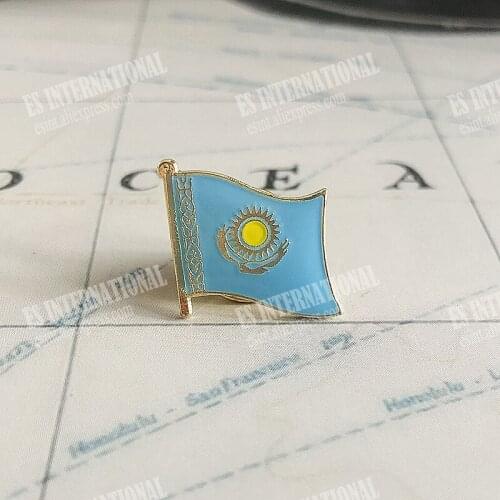 National Flag Metal Lapel Pin Flag Pin Kazakhstan