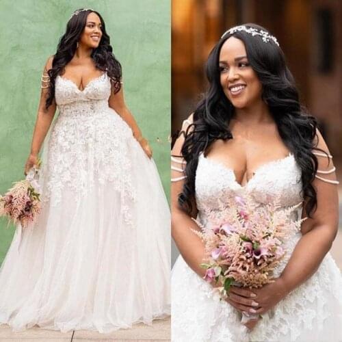Plus Size Wedding Dresses 2021A Line Lace Appliques Off the Shoulder Bridal Wedding Gowns Custom Made vestido de noiva