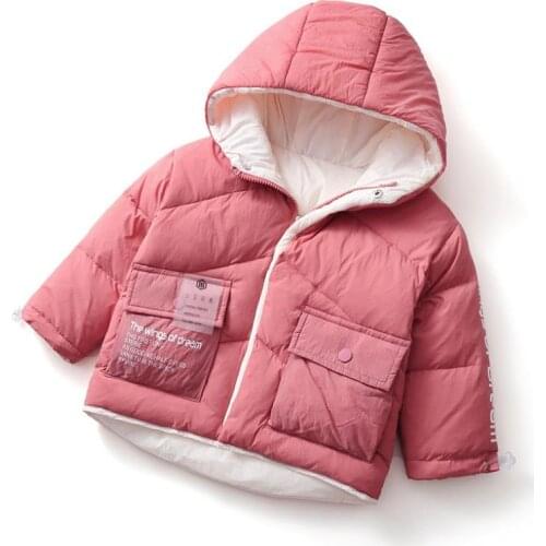 2020 winter childrens Outerwear Baby Girl Jacket Thicken Windproof Warm Baby Boys Letter Down Coat Children Parkas Kids clothes