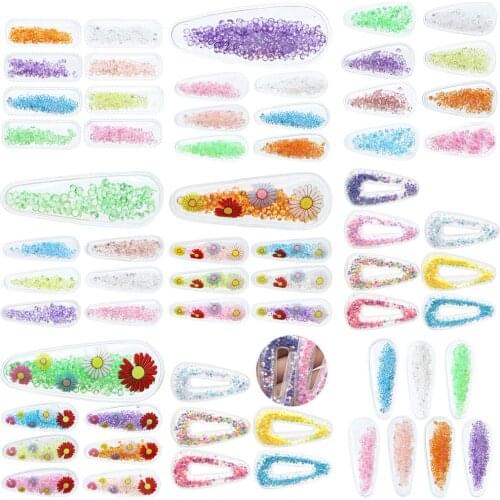 1pc Clip accessories Transparent Qucksand Shaker Bling Sequins DIY Make Hair Clip Accessories Craft Phone Decoration,1Yc18140