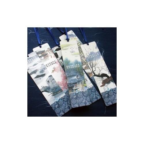 1pcs[Creative Bookmark Wholesale and Wholesale] Ink Jiangnan Bookmarks 6 / Set Chinese Elements