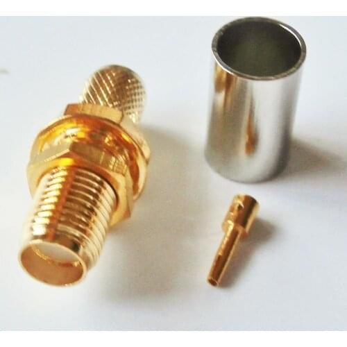 1X Pcs High-quality RF Connector SMA Female plug Crimp for RG8X RG-8X RG59 LMR240 Cable With O-ring Bulkhead Panel Nut