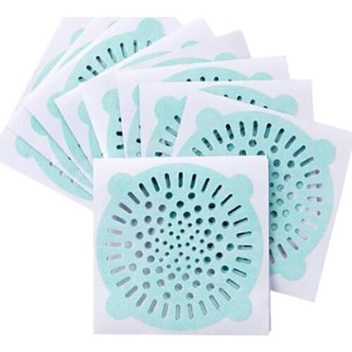 10Pcs/set Disposable Floor Drain Anti-block Filter Sticker, Bathroom Toilet Sewer Hair Stopper Catcher, Floor Drain Pads Cover