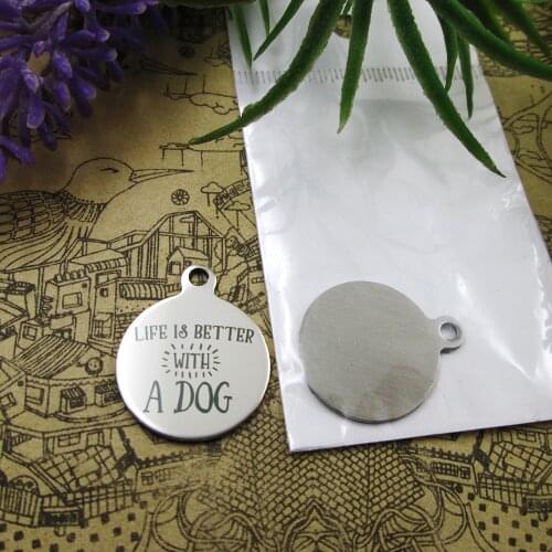 20pcs--"Life Is Better With A Dog"stainless steel charms 5 styles for choosing DIY Charms for necklace bracelets
