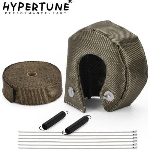 100% Full Titanium T3 Turbo Charger Heat Shield Cover Blanket + 5/10/15 Meter Exhaust Wrap Fit For : T2 T25 T28 GT28 GT30 GT35