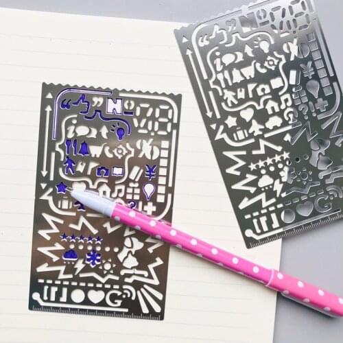 1X Hollow Stainless Steel Letter Number Drawing Picture Graffiti Metal Template Ruler