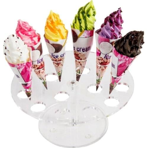2 Size Ice Cream Holder Acrylic Cupcake Holder Stand For Wedding Party Display Ice Cream Tools Kitchen Supplies