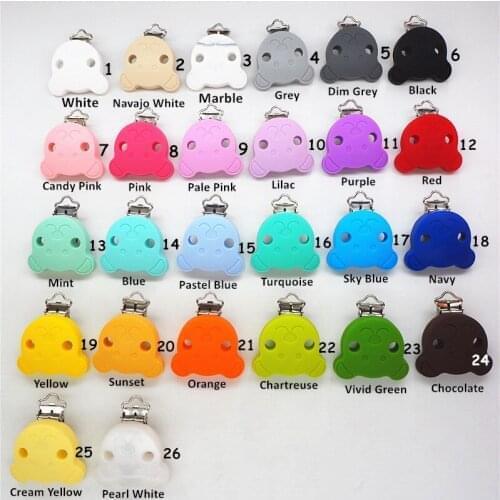 Chenkai 20PCS Silicone Bear Pacifier Dummy Teether Clips DIY Baby Soother Nursing Grasp Jewelry Toy Chain Holder Clips