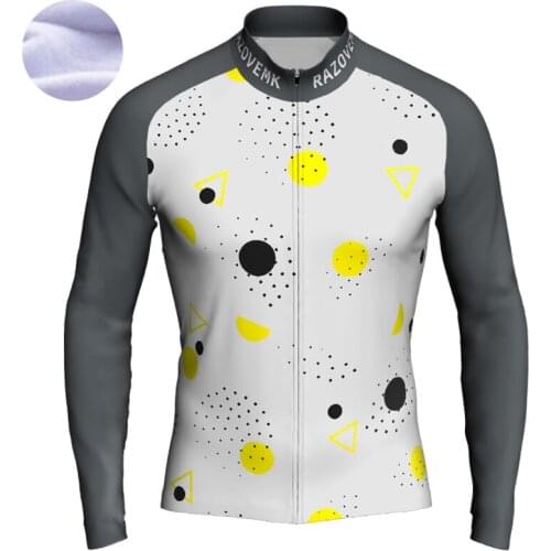 2018 RAZOVEMK Cycling Jersey long sleeves Winter thermal Fleece Cycling Clothing MTB bicycle Sportswear Maillot Ropa