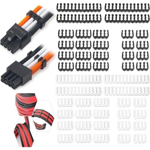 24Pin x 4Pcs 8Pin x 12Pcs 6Pin x 8Pcs PP Cable Comb Clamp/Clip/Dresser for 3.4mm Sleeved Cables