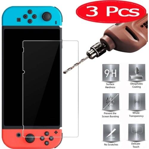 3Pcs Tempered Glass for Nintend Switch Screen Protector 9H 2.5D Protection Film Protective Glass For Nintend Switch Glass