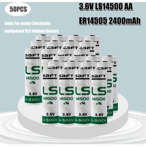 50PCS SAFT LS14500 Water Meter Electricity Meter PLC Facility Equipment Battery 3.6V Lithium Battery made in France