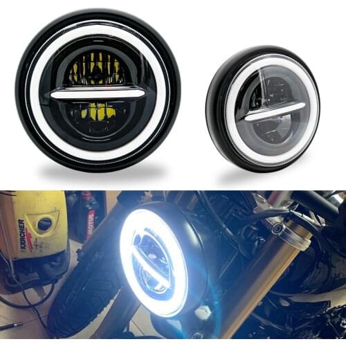 7'' Motorcycle LED Headlight Projector Hi-Lo Beam DRL With Housing For Yamaha V-star 650 1100 Road Star 7.5inch Motor Headlight