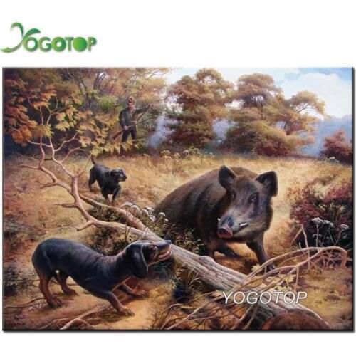 Diy embroidery diamond wild boar diamond painting sale full square mosaic picture of rhinestones cross-stitch kits art YY1712