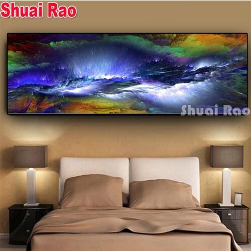 5D DIY full square diamond painting Large size bstract colored clouds mosaic of rhinestone embroidery cross stitch home New Gift
