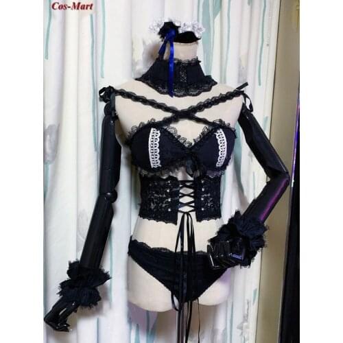 Anime VTuber Hololive Uruha Rushia Cosplay Costume Fashion Black Underwear Female Activity Party Role Play Clothing Custom-Make
