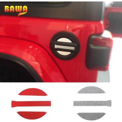 BAWA Car Stickers for Jeep Wrangler JL 2018 Aluminum alloy Fuel Tank Cap Decoration Cover Car Styling Exterior Accessories