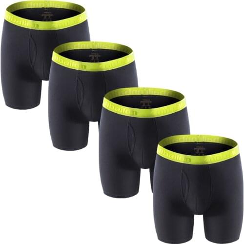 Bamboo fiber Breathable Under wear 4pcs/lot USA size Long style Men Boxers Long Edition Mens Underwear Boxers Plus size M-XXXL