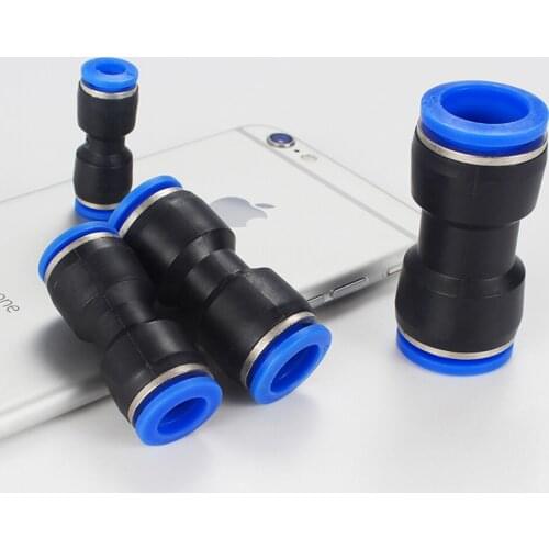Quick Release Air Fitting Press-Fit 4 6 8 10 12 14 16mm OD PU Tube Equal/Reducer Pneumatic Push In Connector