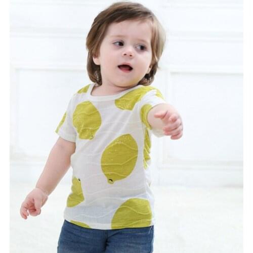Childrens clothes boys T-shirt tops summer female baby short-sleeved printing T-shirt O-neck boys clothes 1-9 years old