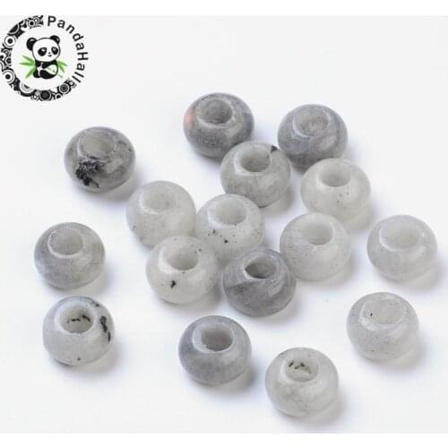 European Beads for jewelry making necklace Bracelet Accessories Import Labradorite Large Hole Beads Abacus 14x8mm, Hole: 5mm F80