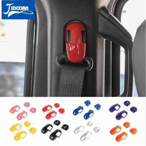 MOPAI ABS Interior Car Seat Safety Belt Buckle Decoration Cover Stickers for Jeep Wrangler JL 2018 Up Car Accessories Styling