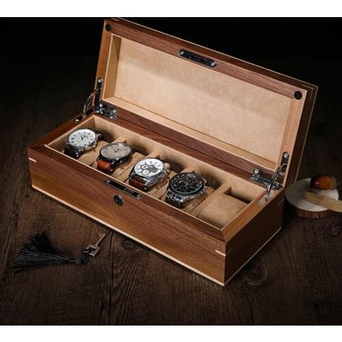 Handmade Walnut Wood Watches Box for Living Room Decoration Art Gift