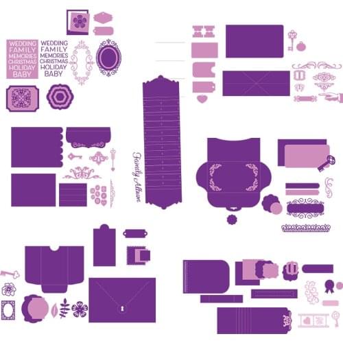 Round Heart-shaped Rectangular Lace Edge Album Shape Metal Cutting Dies Craft Christmas Dies Scrapbooking For DIY Making Dies