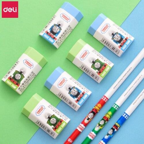 Deli Pencil Eraser 24 Pcs Creative Cartoon Animation Erasers Kawaii School Supplies Office Stationery Cute Gift Prize for Kids