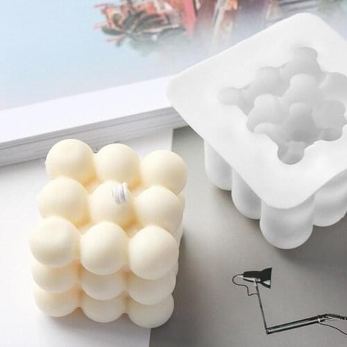 Reusable Ball Cube Aromatherapy Candle Mold Silicone DIY Craft Mould Baking Tool Candle Molds
