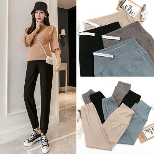 Pregnant Womens Fashion Casual Pants Across High Elastic Waist Belly Maternity Harem Pants For Pregnancy Spring Summer Trousers