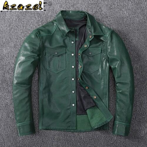Azazel Mens Sheepskin Coat 100% Genuine Leather Jacket Men Spring Autumn Korean Plus Size Chaqueta Cuero Hombre 2023 KJ5106